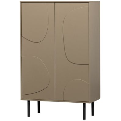 Schrank Cadiz aus Kiefernholz, modern skandinavisch, Braun, Push-to-open,
