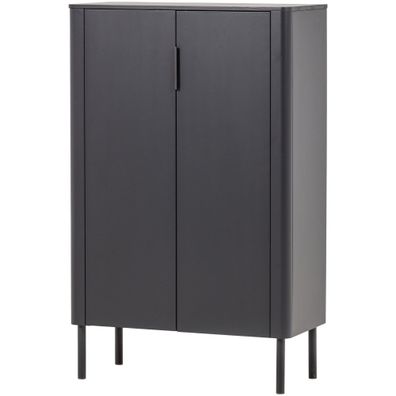 Schrank Gunnar Kiefer FSC-zertifiziert, modern mit 2 Türen, mattschwarz, 135 x