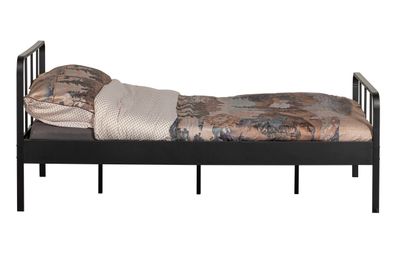 Bettgestell Mees aus Metall, modern und stabil, Schwarz, 120x200 cm, inkl