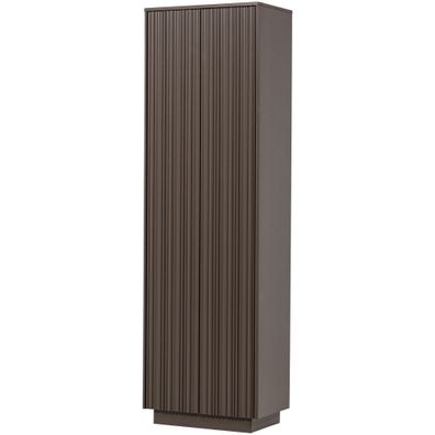 Schrank Nova aus FSC-Kiefer, modern mit reliefierten Türen, Trüffel-Braun, vier