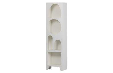 Schrank Caz aus Holz, schmal und modern, weiß lackiert, 5 Fächer, hochwertige