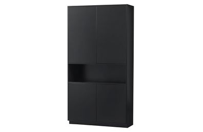 Schrank Finca aus Kiefernholz, modern, Schwarz, lackiert, Push-to-Open-System,