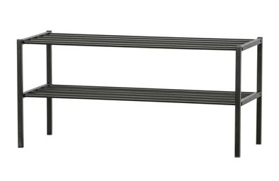 Schuhregal Ferro aus Metall, modern, pulverbeschichtet, Schwarz, robust und