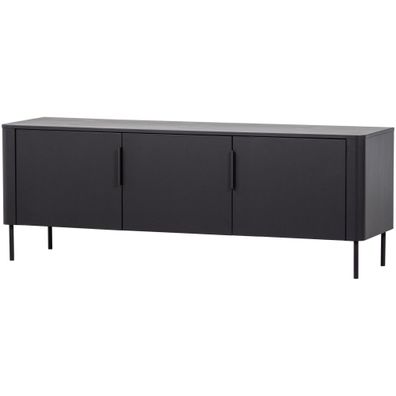 TV-Board Gunnar aus FSC-Kiefer, modern, mattschwarz, 154 cm, vielseitig