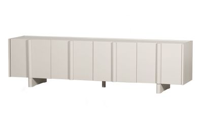 TV-Board Basu aus Kiefernholz, modern skandinavisch, natur hellgrau, 200 cm
