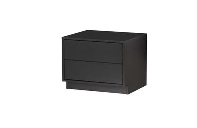 TV Board Finca aus Kiefernholz, modern, schwarz, 50 cm Breite, Push-to-Open,