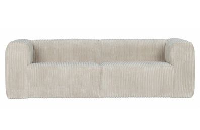 Sofa 3,5 Sitzer Bean mit Cordbezug, modernes Design, Natur, weich gepolstert für