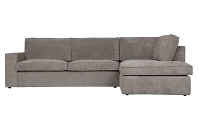 Ecksofa Thomas Cord aus geripptem Stoff, modern, rechts, hellgrau, komfortabel