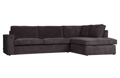 Ecksofa Thomas Cord aus geripptem Stoff, modern, rechts, dunkelgrau, komfortabel