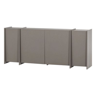 Sideboard Brock - Aschenfurnier warmes Grau, 200 cm (Gr. 200x44x85 cm)