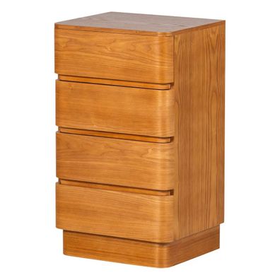 Kommode / Nachttisch Fejo - MDF Braun, 4 Schubladen (Gr. 40x34x70 cm)