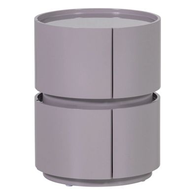 Beistelltisch/Nachttisch Lunex - Hochglanz-Finish Hellgrau (Gr. 40x40x50 cm)