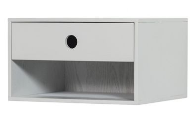 Nachttisch Nancy hängend MDF, modern lackiert, Grau Nebel, platzsparend mit