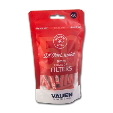 Dr. Perl Junior Redones Aktivkohle Pfeifenfilter 9mm, Beutel à 50 Stück
