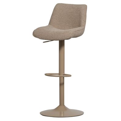 Barhocker Marten aus Stoff, höhenverstellbar, modern, sandfarben, mit