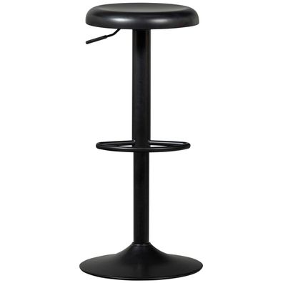 Barhocker Isaac aus Metall, modern höhenverstellbar, schwarz lackiert, für Dein