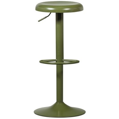 Barhocker Isaac aus Metall, modern höhenverstellbar, grün lackiert, für dein