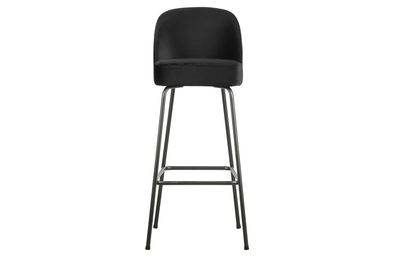 Barhocker Vogue aus Samt, modernes Design, Schwarz, gepolstert und pflegeleicht