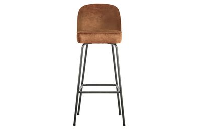 Barhocker Vogue aus Kunstleder, modernes Design, cognacbraun, gepolstert,