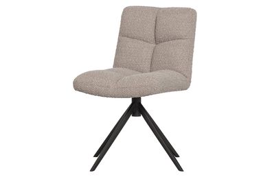 Esszimmerstuhl Vinny Bouclé Stoff, modern mit Drehfunktion, beige sand,