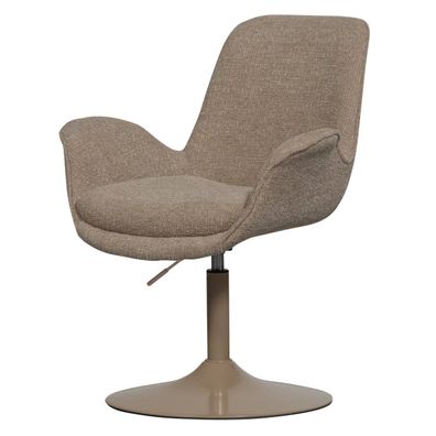 Esszimmerstuhl Marten aus Stoff, modern und höhenverstellbar, sandfarben, weiche