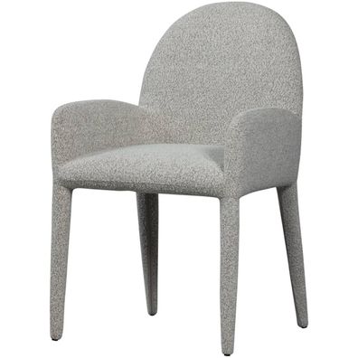 Esszimmerstuhl Elegance aus Bouclé-Stoff, modern gepolstert, grau, gemütliche