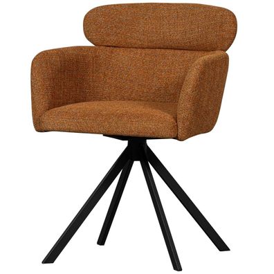 Esszimmerstuhl Fenne aus Webstoff, modern und drehbar, Orange, weiche