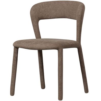 Esszimmerstuhl Noble aus Webstoff, Retro Chic Design, taupe, gepolstert und