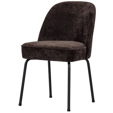 Esszimmerstuhl Vogue aus Chenille-Stoff, modernes Design, schwarz dunkelbraun,