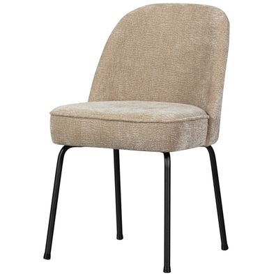Esszimmerstuhl Vogue aus Chenille-Stoff, modernes Design, Schwarz Sand, weiches