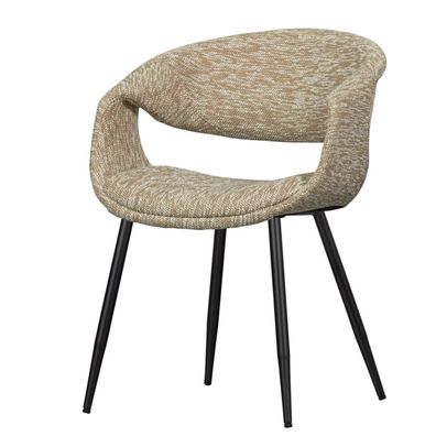 Esszimmerstuhl Yossi aus Webstoff, modernes Design mit Metallgestell, sand