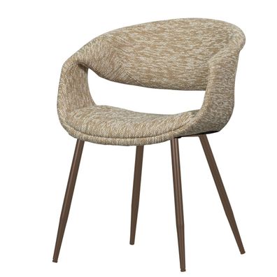 Esszimmerstuhl Yossi aus Webstoff, modernes Design, sand / kupfer, weich