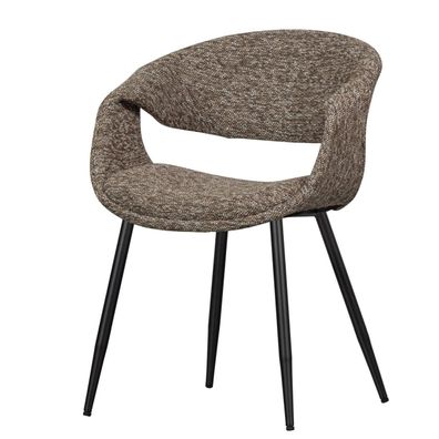 Esszimmerstuhl Yossi aus Webstoff, modernes Design, braun schwarz, gepolstert