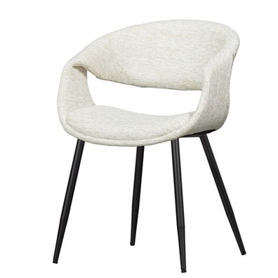 Esszimmerstuhl Yossi aus Webstoff, modernes Design, Natur Schwarz, gepolstert