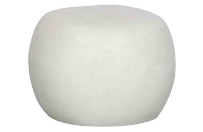 Beistelltisch Pebble aus Tonfaser in Betonoptik, modern rund, weiß, kompakt und