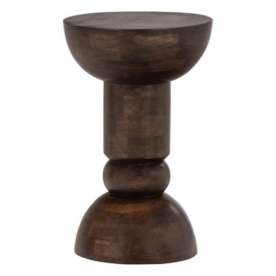 Beistelltisch Emel - Mangoholz Dunkelbraun, Ø 46 cm (Gr. 40x40x63 cm)