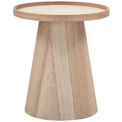 Beistelltisch Maud aus MDF-Holz, skandinavisches Design, rund, Natur, Ø 45 cm