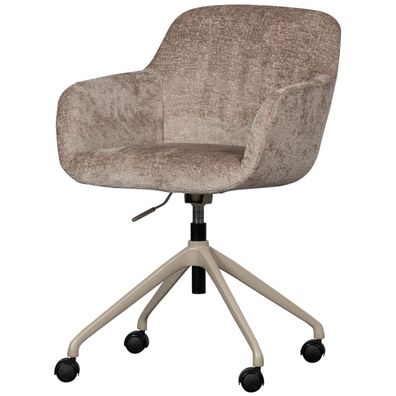 Bürostuhl Morros aus Chenille-Stoff, modernes Design, taupe, gepolstert,