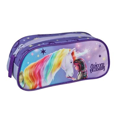Unicorn Academy Mäppchen Kinder Schulmäppchen Etui Stifte Tasche Lila