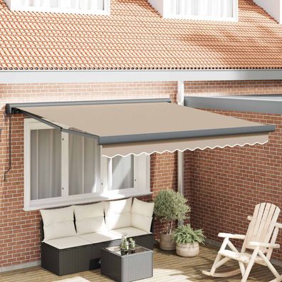 vidaXL Ausziehbare Markise Beige 300 x 250 cm Stoff und Metall