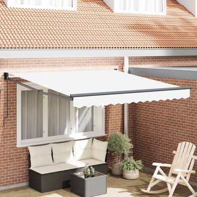 vidaXL Ausziehbare Markise Weiß 350 x 250 cm