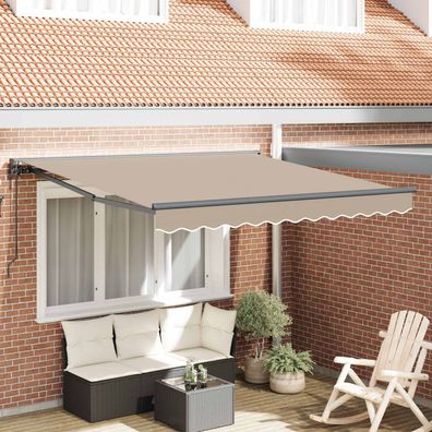 vidaXL Markisenrahmen Beige 300 x 250 cm Polyester mit PU-Beschichtung