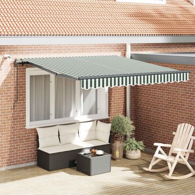 vidaXL Markisenstoff Grün und Weiß 300 x 250 cm Polyester