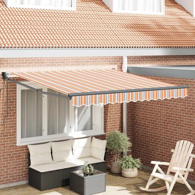 vidaXL Markise Mehrfarbig 350 x 250 cm Polyester und Metall