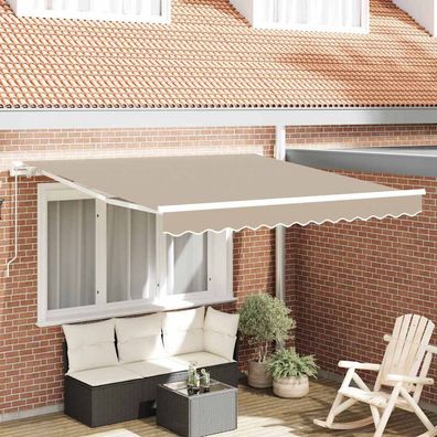 vidaXL Ausziehbare Markise Beige 350 x 250 cm Polyester und Aluminium