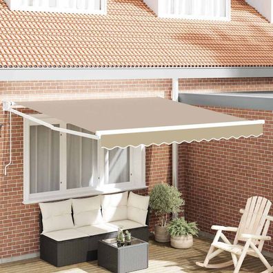 vidaXL Markise Beige 350 x 250 cm Polyester und Metall