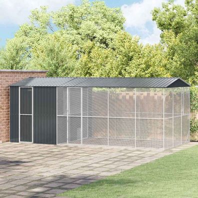 vidaXL Vogelkäfig Anthrazit 645 x 310 x 247 cm Verzinkter Stahl