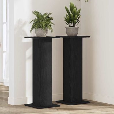 vidaXL Pflanzenständer 2 pcs Schwarz Eichen-Optik 30 x 30 x 80 cm