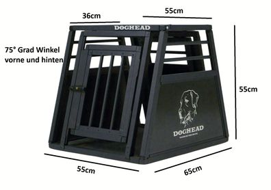 Doghead - Hundetransportbox Alu 55x65x55 PRO - Neu - Hundebox Hundekäfig Transportbox