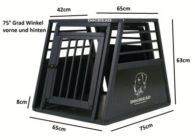Doghead - Hundetransportbox Alu 65x75x63 PRO - Neu - Hundebox Hundekäfig Transportbox